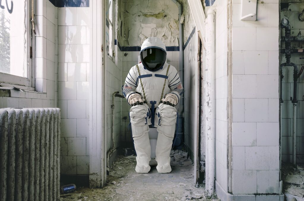 Verstopfung Toilette Astronaut